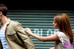 Boy and girl separating